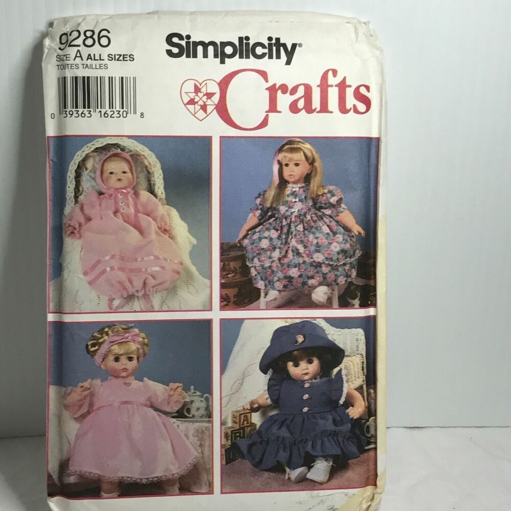 #9286 Simplicity Craft Doll clothes sewing pattern